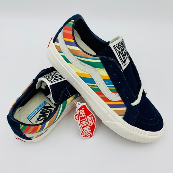 VANS Sk-8 Low Reissue Dress Blue / Retro Stripes - Picture 5 of 10